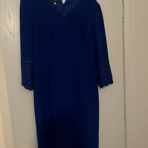 Donna Morgan Royal Blue Long Sleeve Dress